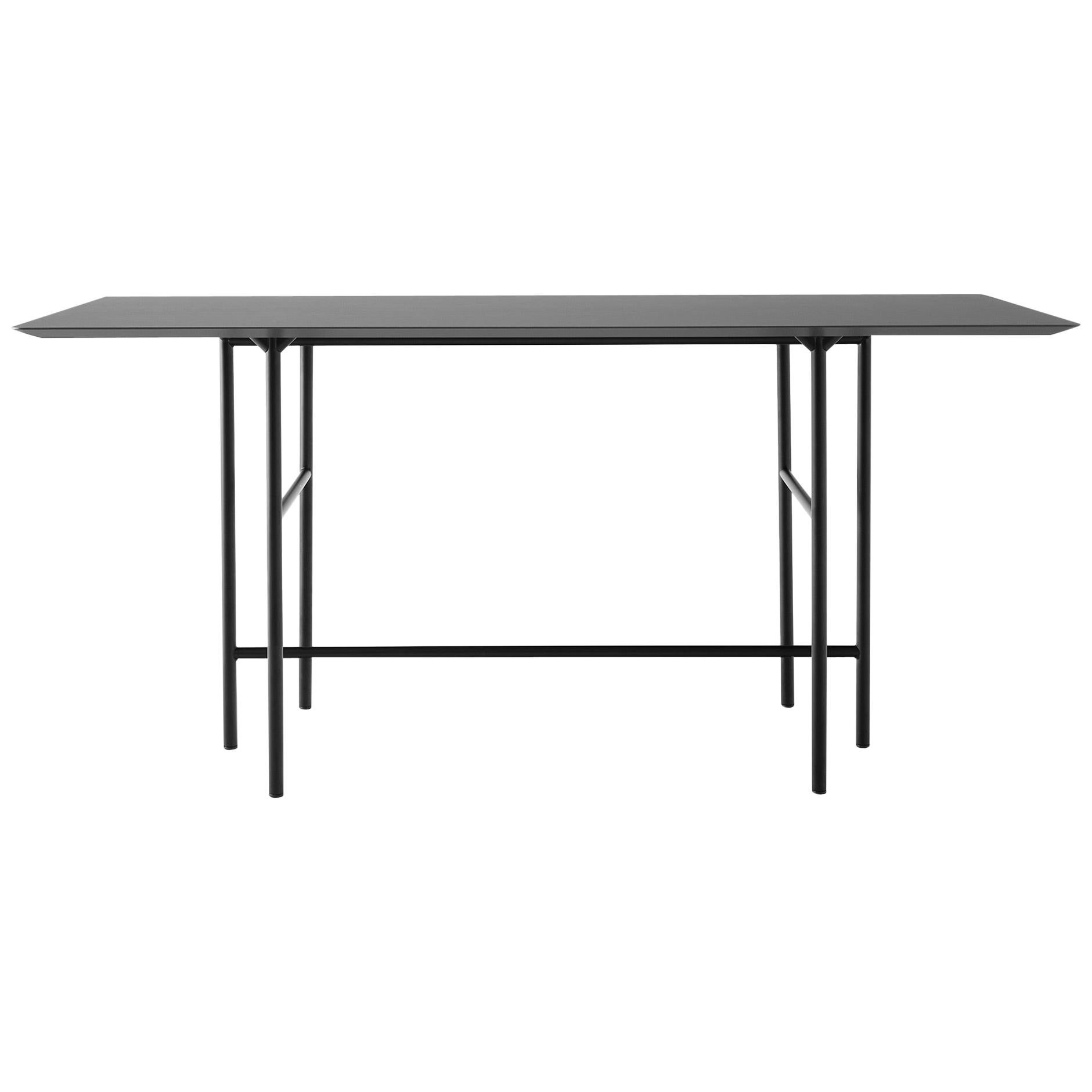 Rectangular Snaregade Counter Table in Charcoal Linoleum For Sale