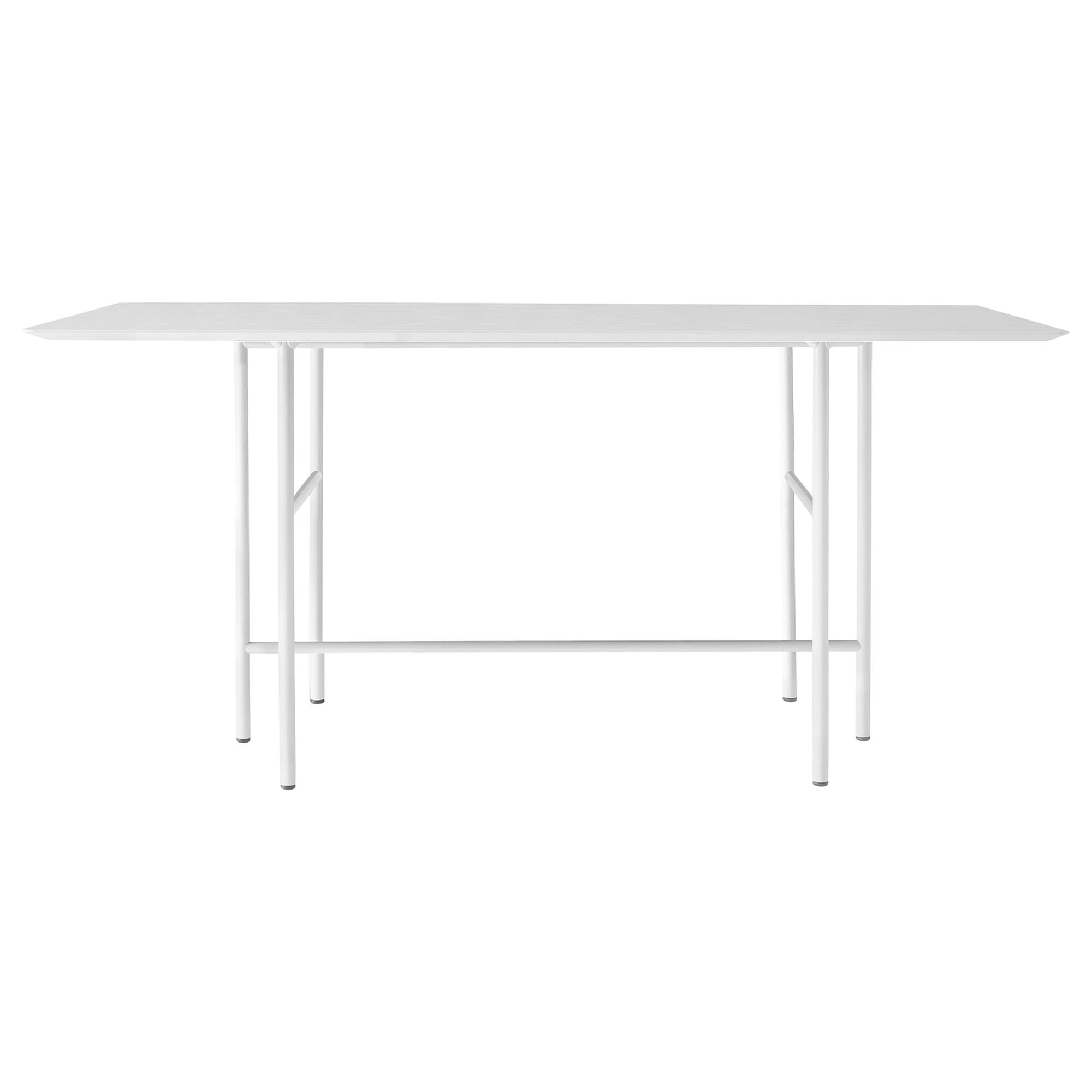 Rectangular Snaregade Counter Table in Light Grey Veneer For Sale