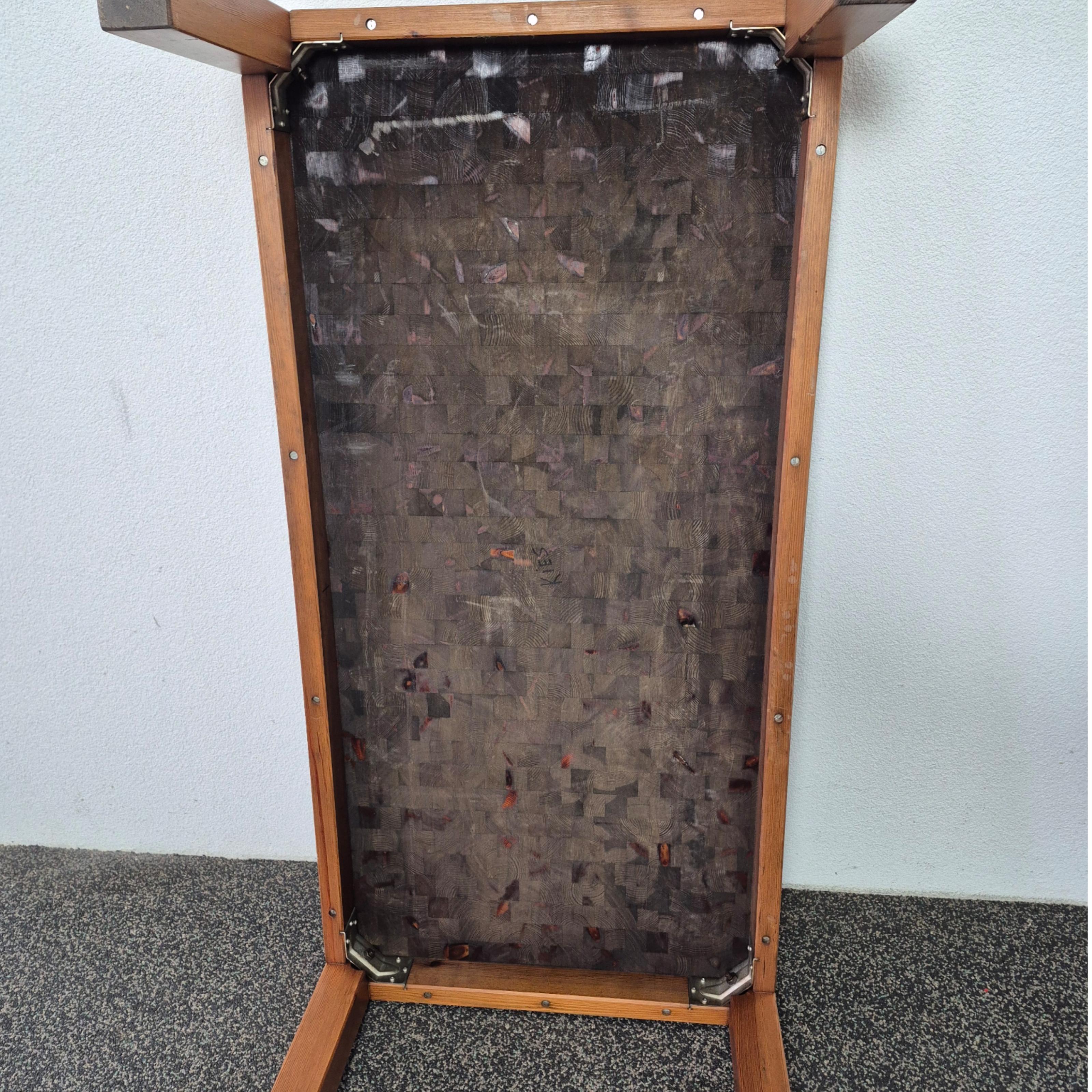 Hand-Crafted Rectangular solid wood mosaic coffee table, Netherlands 1960s For Sale