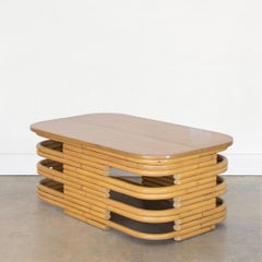 Rectangular Stacked Rattan Coffee Table