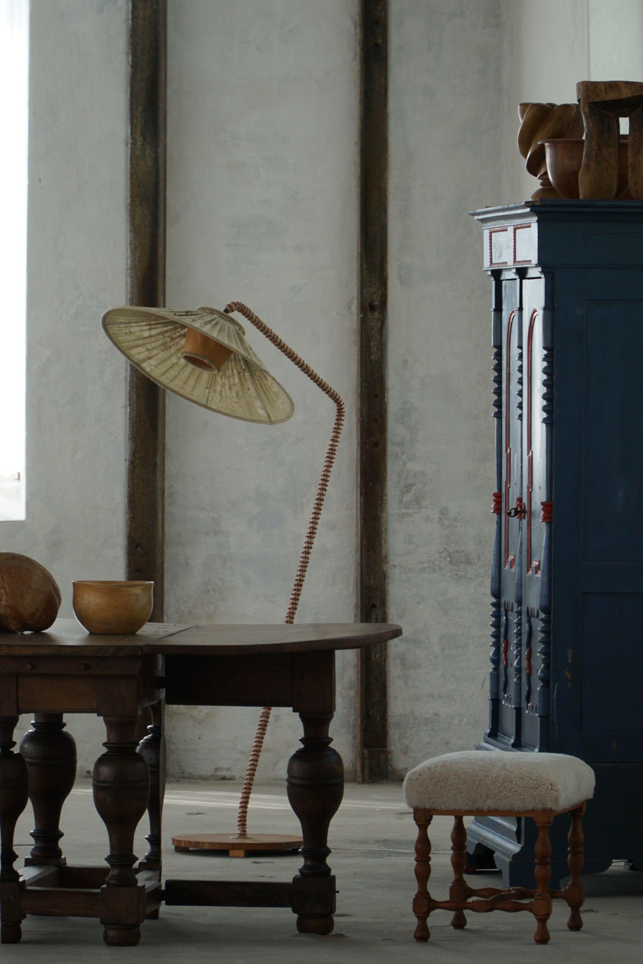 Rectangular Stool in Oak, Reupholstered in Lambswool, Danish Cabinetmaker, 1950s im Angebot 6