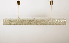 Rectangular Structured Glass Pendant Lamp By J. T. Kalmar