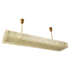 Rectangular Structured Glass Pendant Lamp By J. T. Kalmar