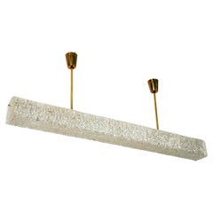 Rectangular Structured Glass Pendant Lamp By J. T. Kalmar