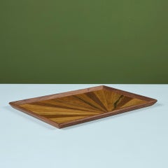Bandeja rectangular de madera Sunburst