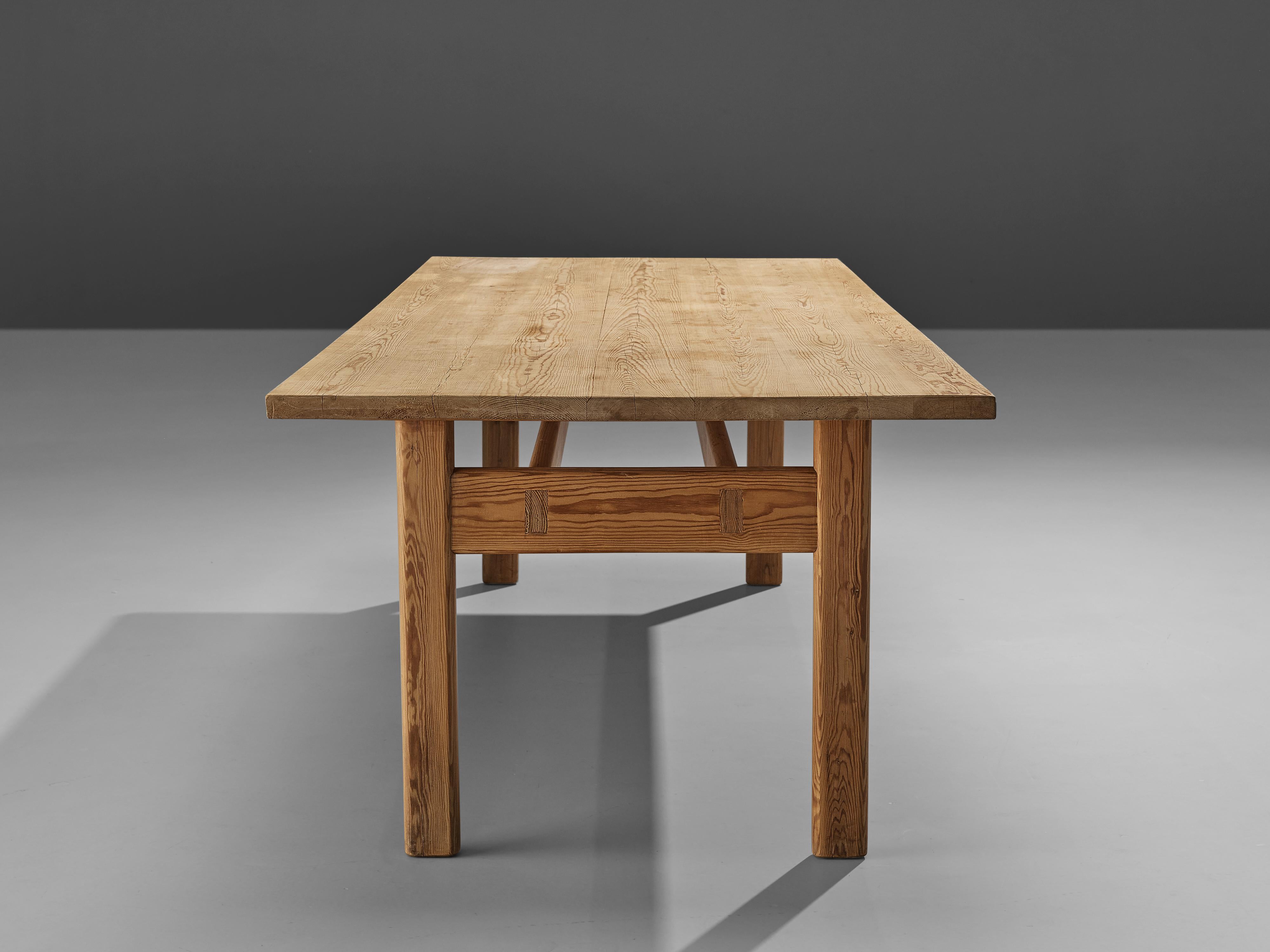 Sizeable Swedish Dining Table in Solid Pine 4