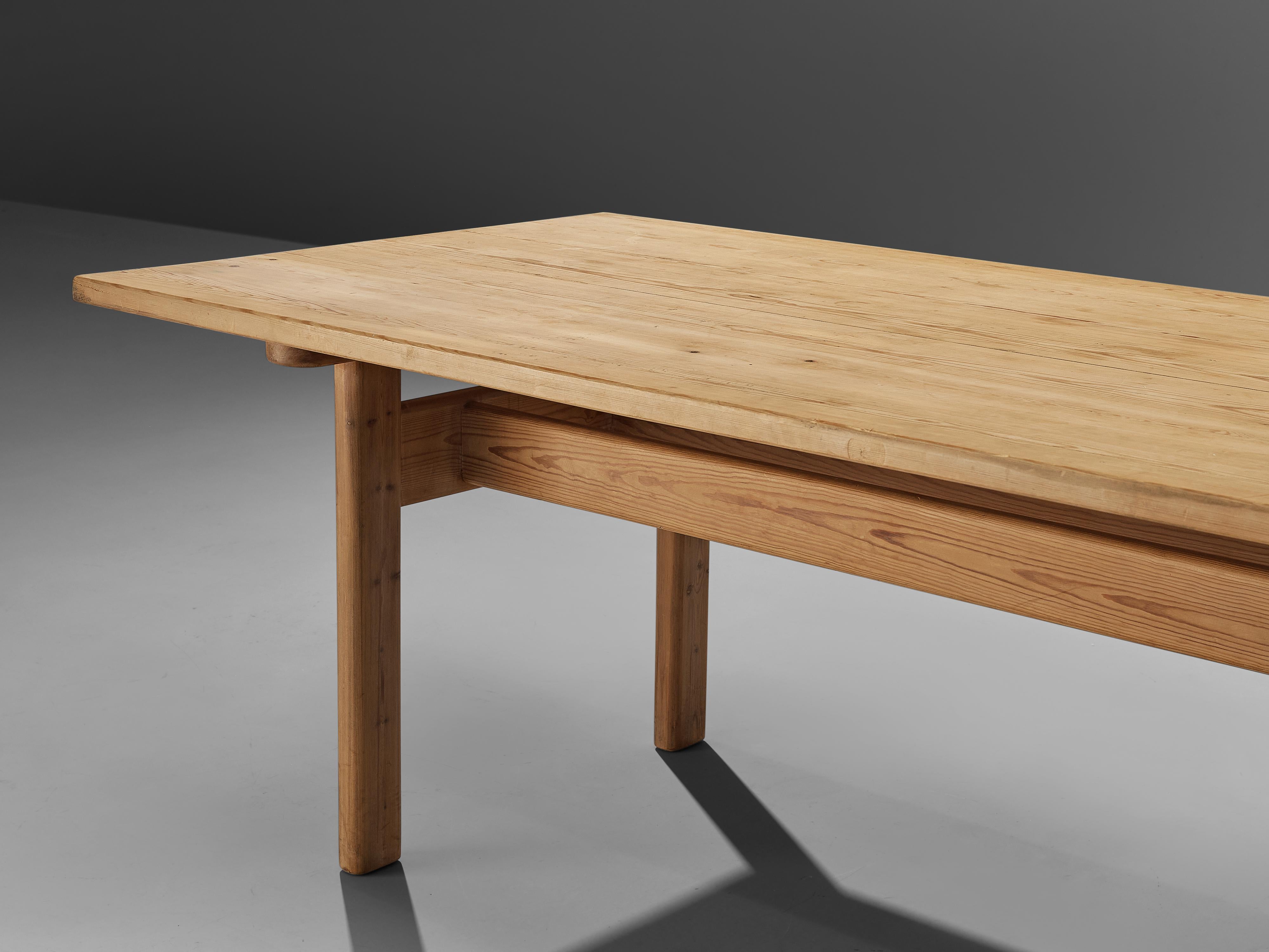 Scandinavian Modern Sizeable Swedish Dining Table in Solid Pine