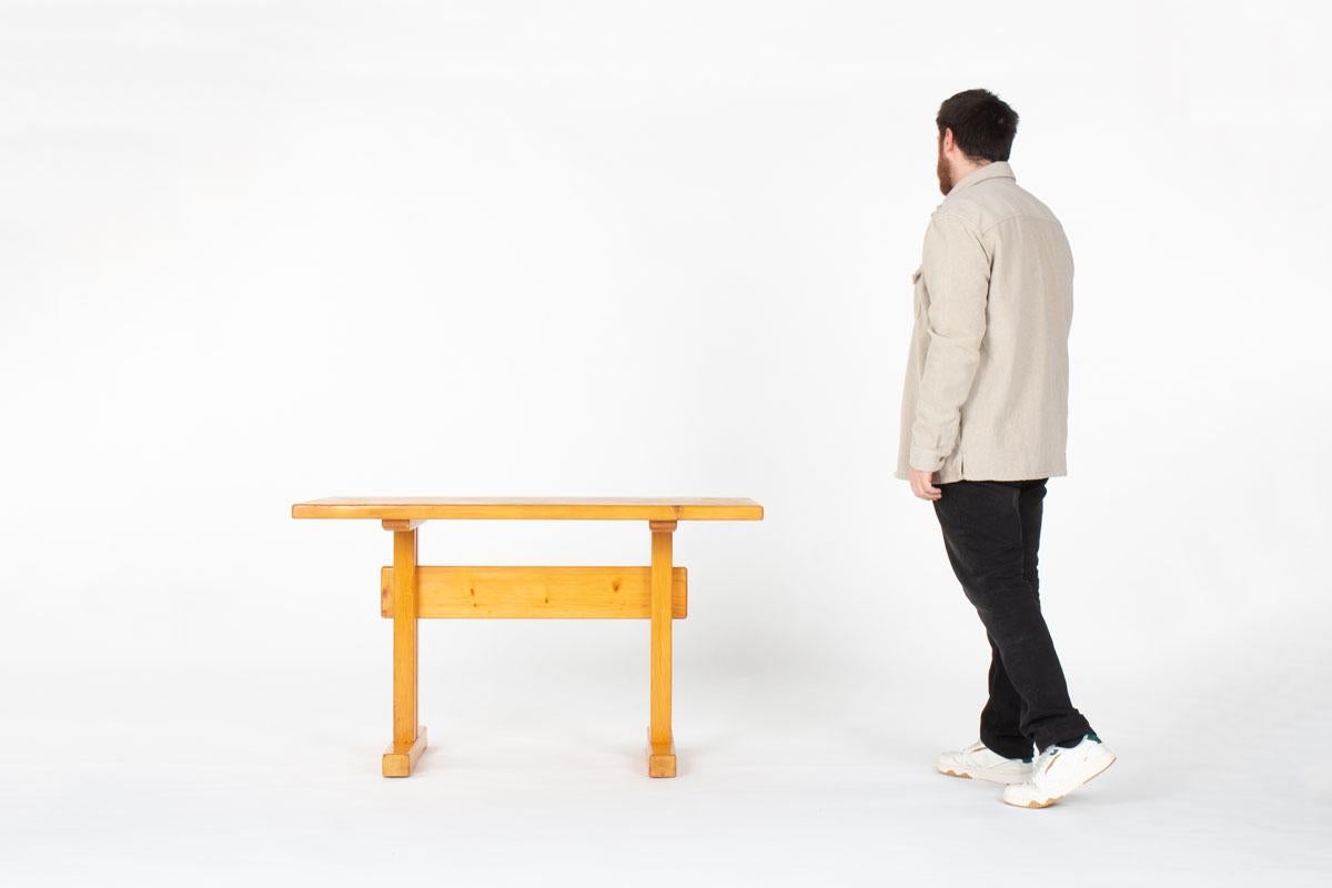 Rectangular table by Charlotte Perriand for Les Arcs 1950 For Sale 4