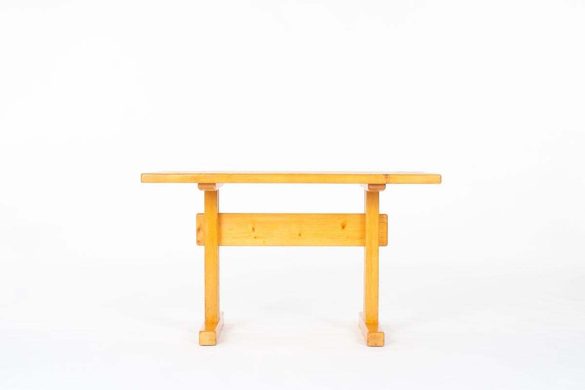 Rectangular table by Charlotte Perriand for Les Arcs 1950 In Good Condition For Sale In JASSANS-RIOTTIER, FR