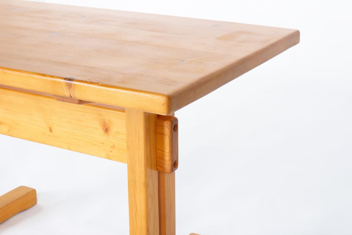 Rectangular table by Charlotte Perriand for Les Arcs 1950 For Sale 2