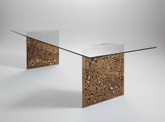 Rectangular table Casamania & Horm Riddled design Steven Holl W 200 cm 78.7 inch