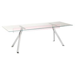 Rectangular Table Glas Italia Mari Cristal 200×80cm (78.7×31.5 in) Light Pink