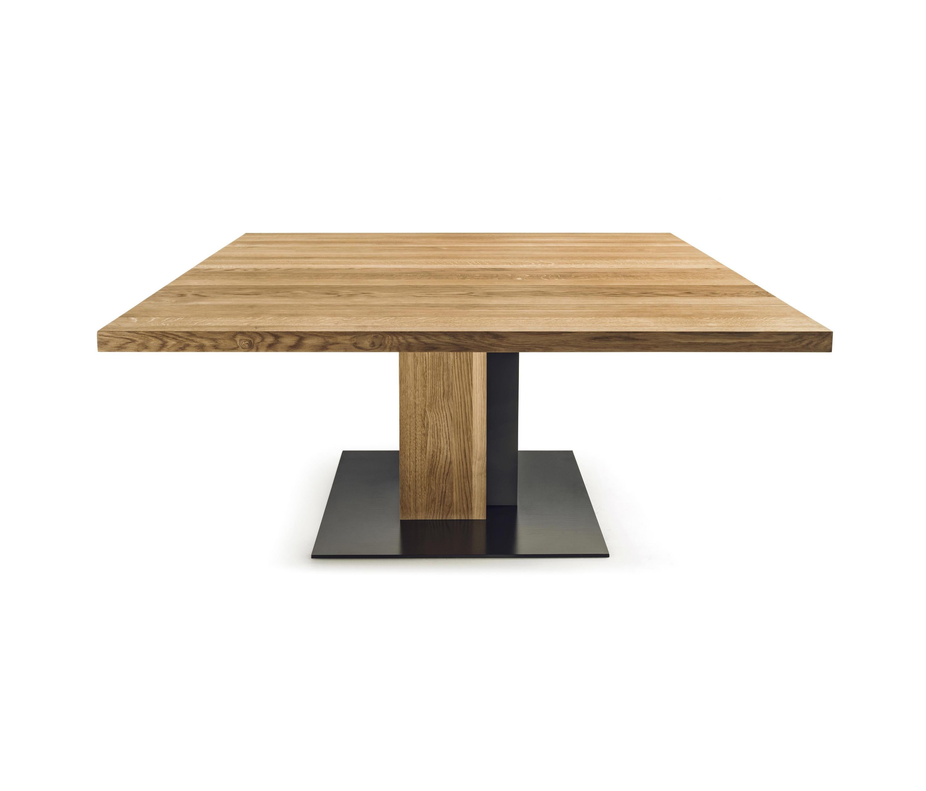 Rectangular Table Made to Order in Solid Oak with Knots & Lacquered Iron In New Condition For Sale In New York, NY