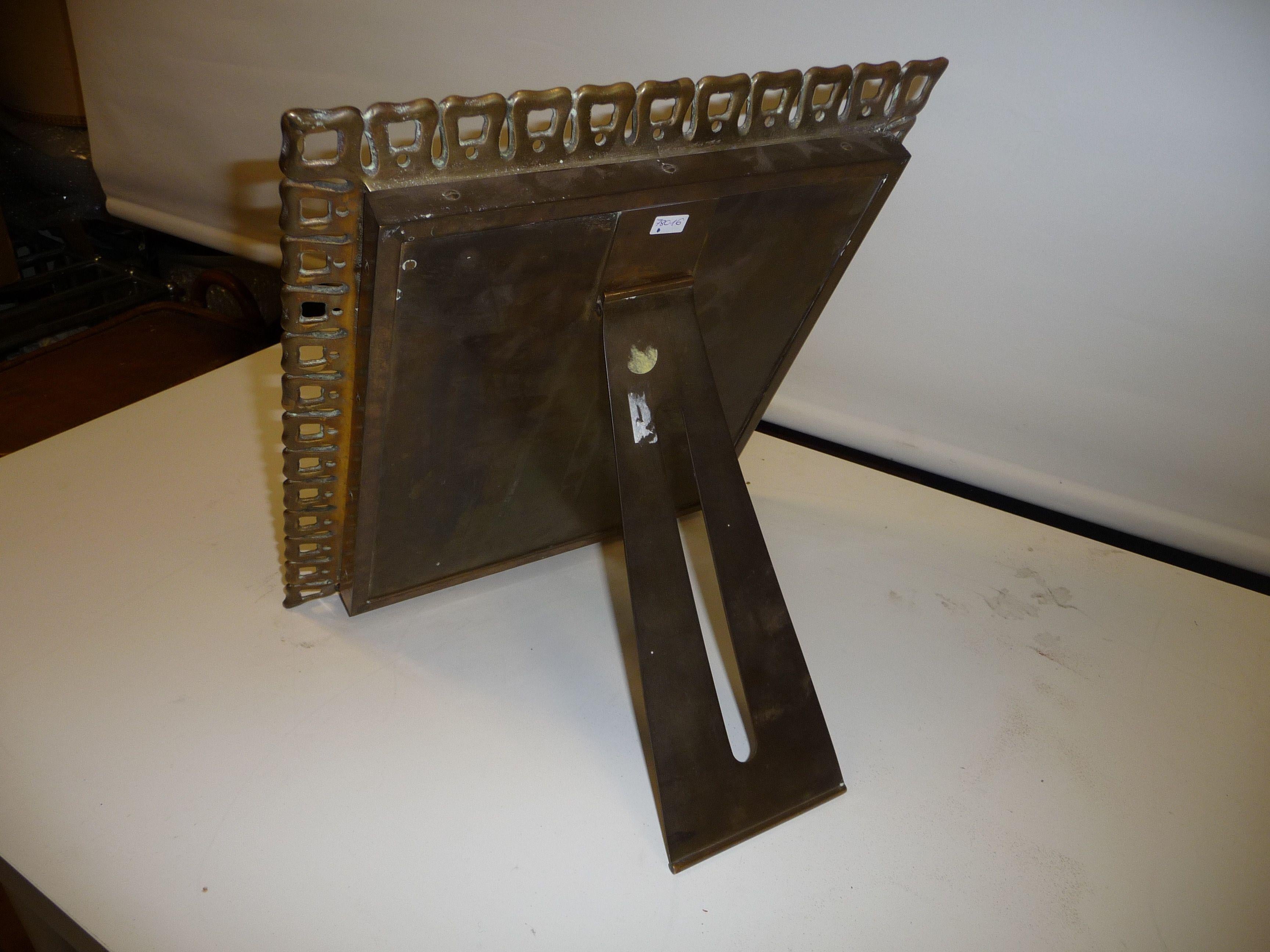 Rectangular table mirror. Italy 40s, 50s. Solid brass.  For Sale 5