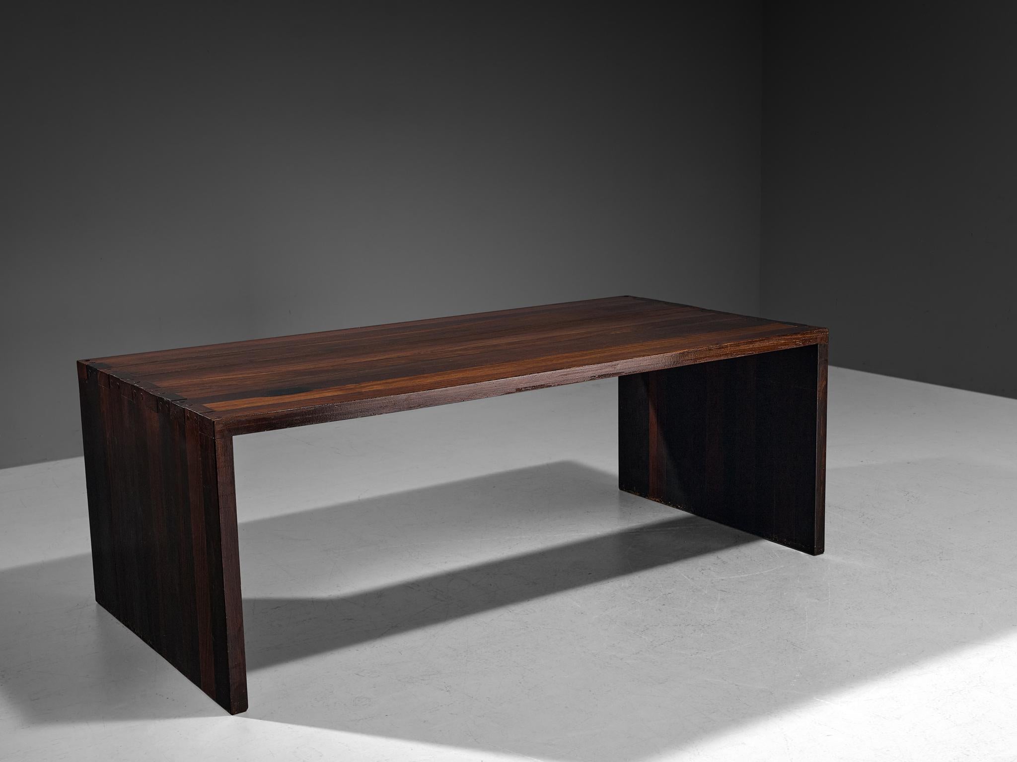 Veneer Rectangular Table or Desk in Wengé