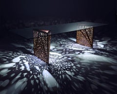 Rectangular table with LED Casamania & Horm Riddled Steven Holl W 250 cm 98.4 in