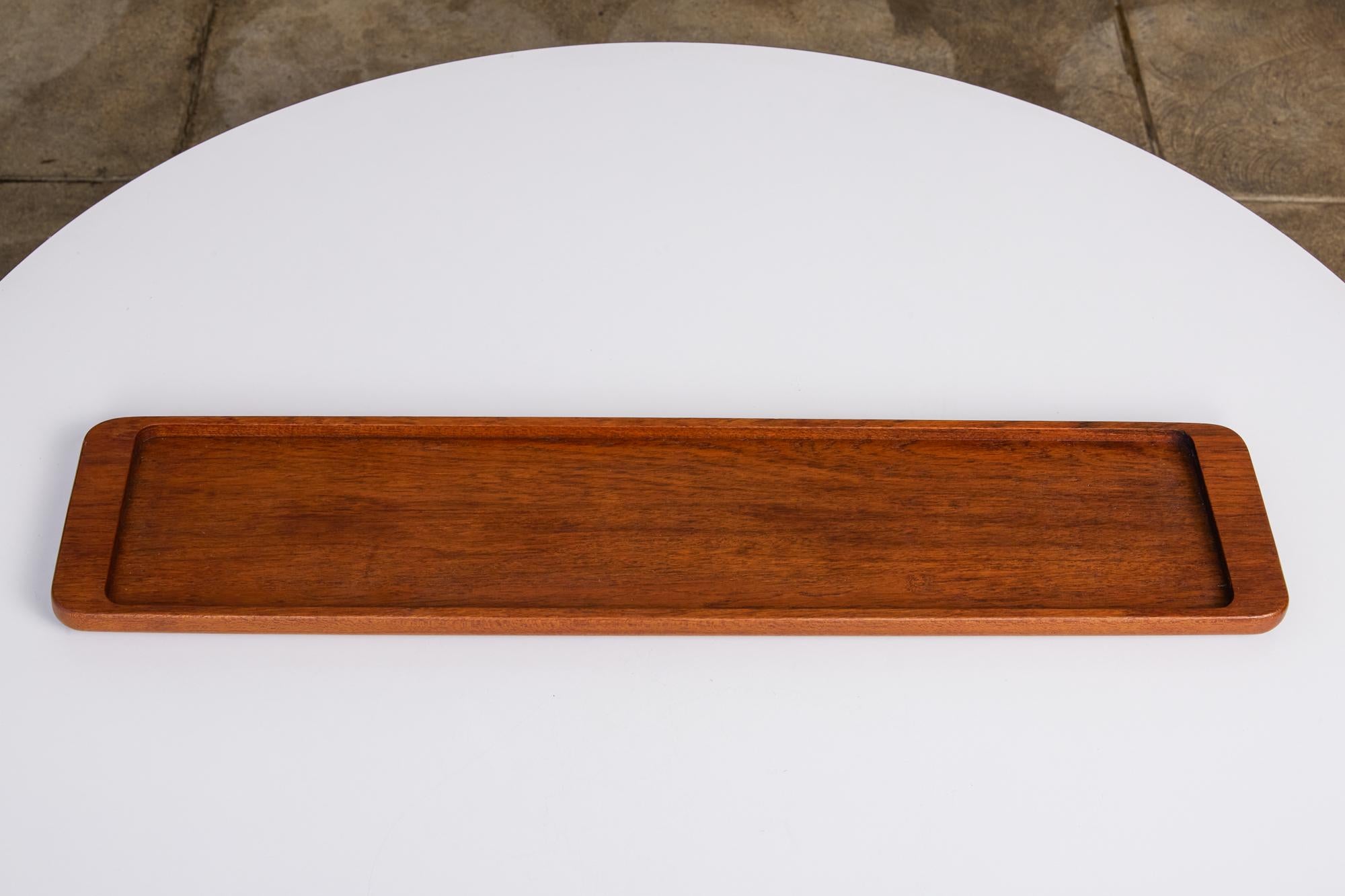 Rectangular Teak Serving Tray by ESA, Denmark In Excellent Condition In Los Angeles, CA