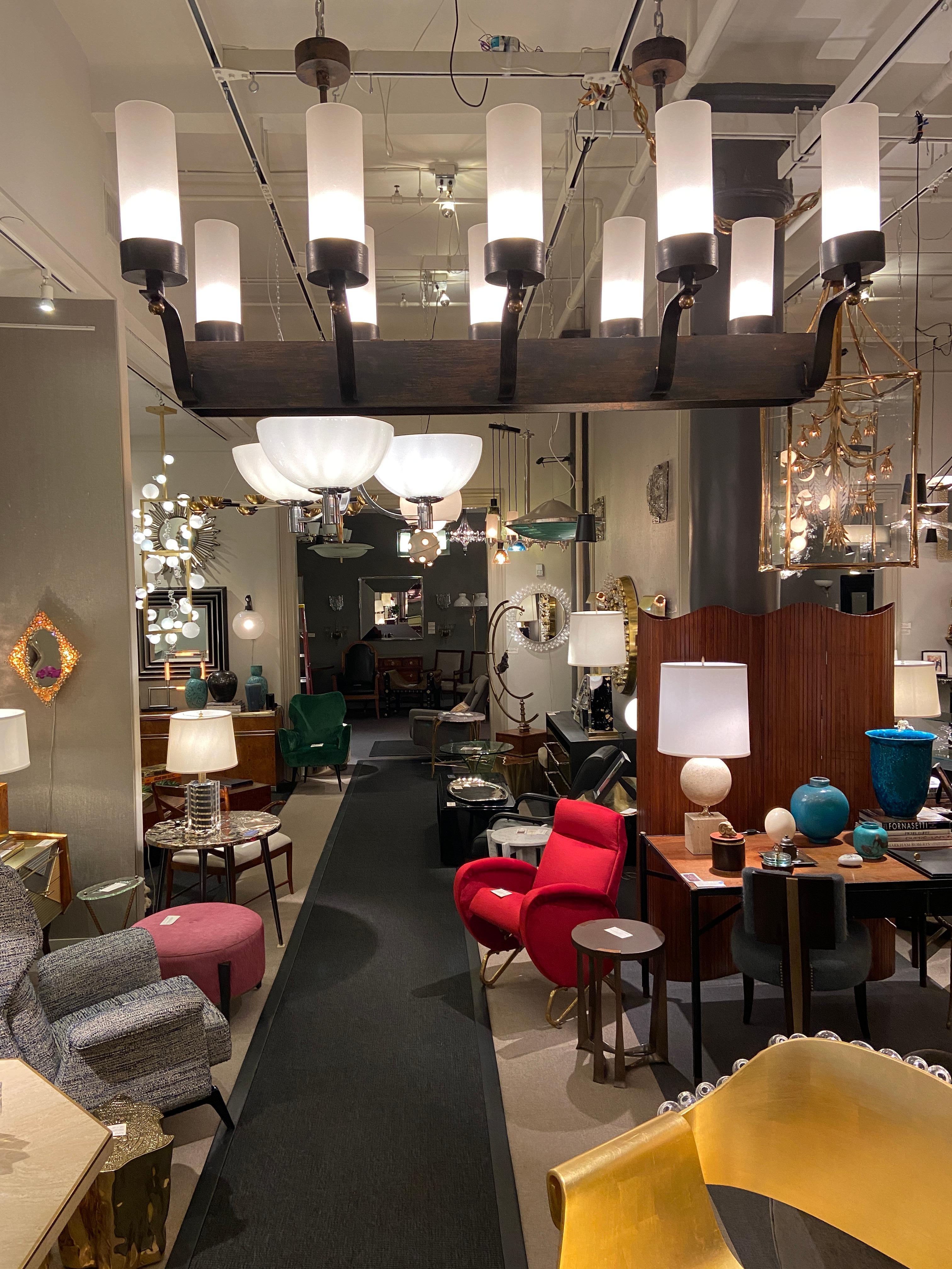 XX secolo Lampadario rettangolare a dieci luci, Francia, fine anni '30 in vendita