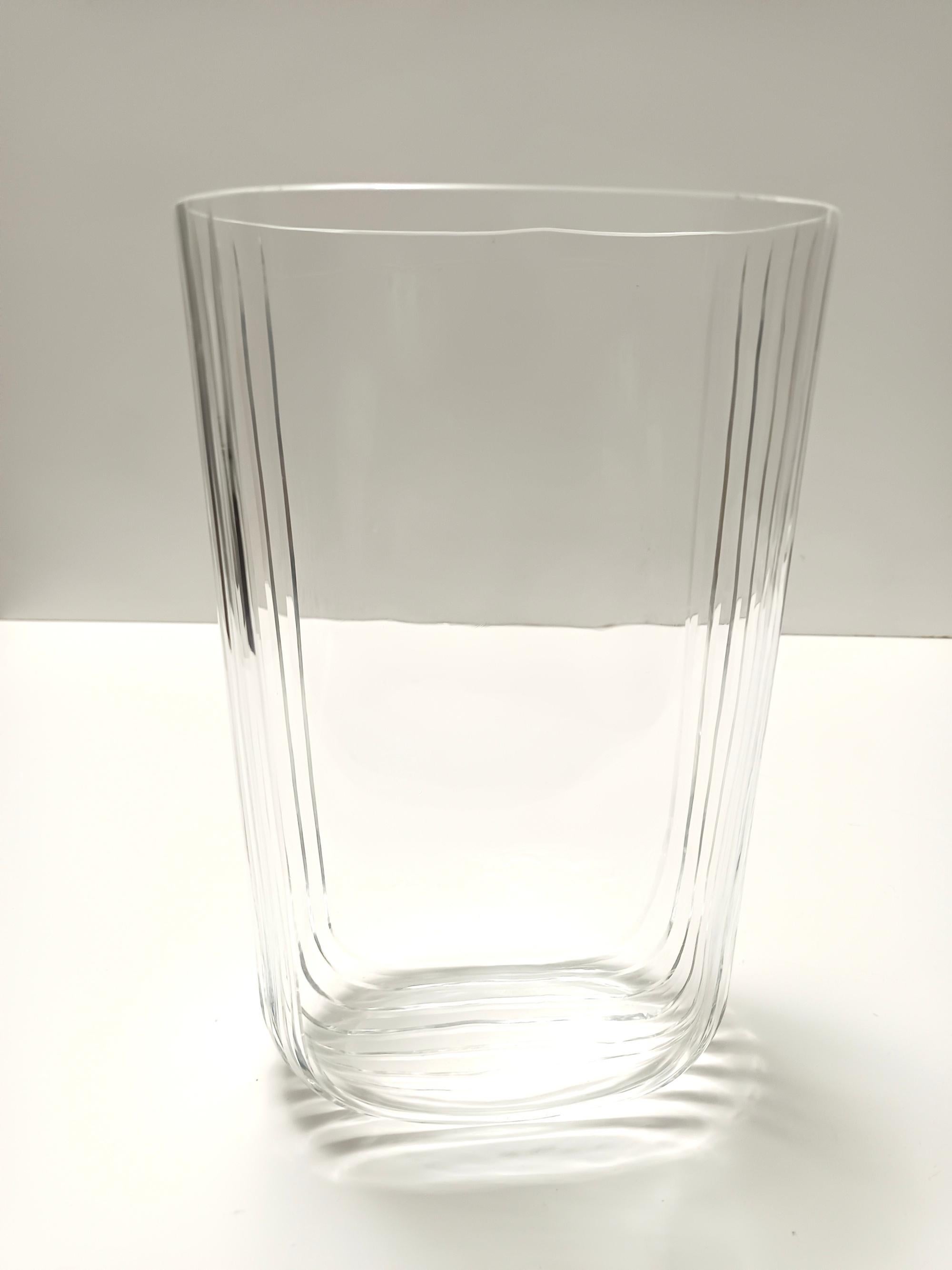 Italiano Vaso rettangolare in vetro di Murano trasparente di Carlo Moretti, firmato, Italia anni '90 in vendita