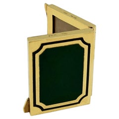 Rectangular travel photo frame with hinges, book-shaped, for 2 photos in silver
