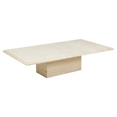 Rectangular Travertine Coffee Table, 1980s