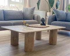 Rectangular Travertine Coffee Table - Custom Marble Coffee Table - Center Table