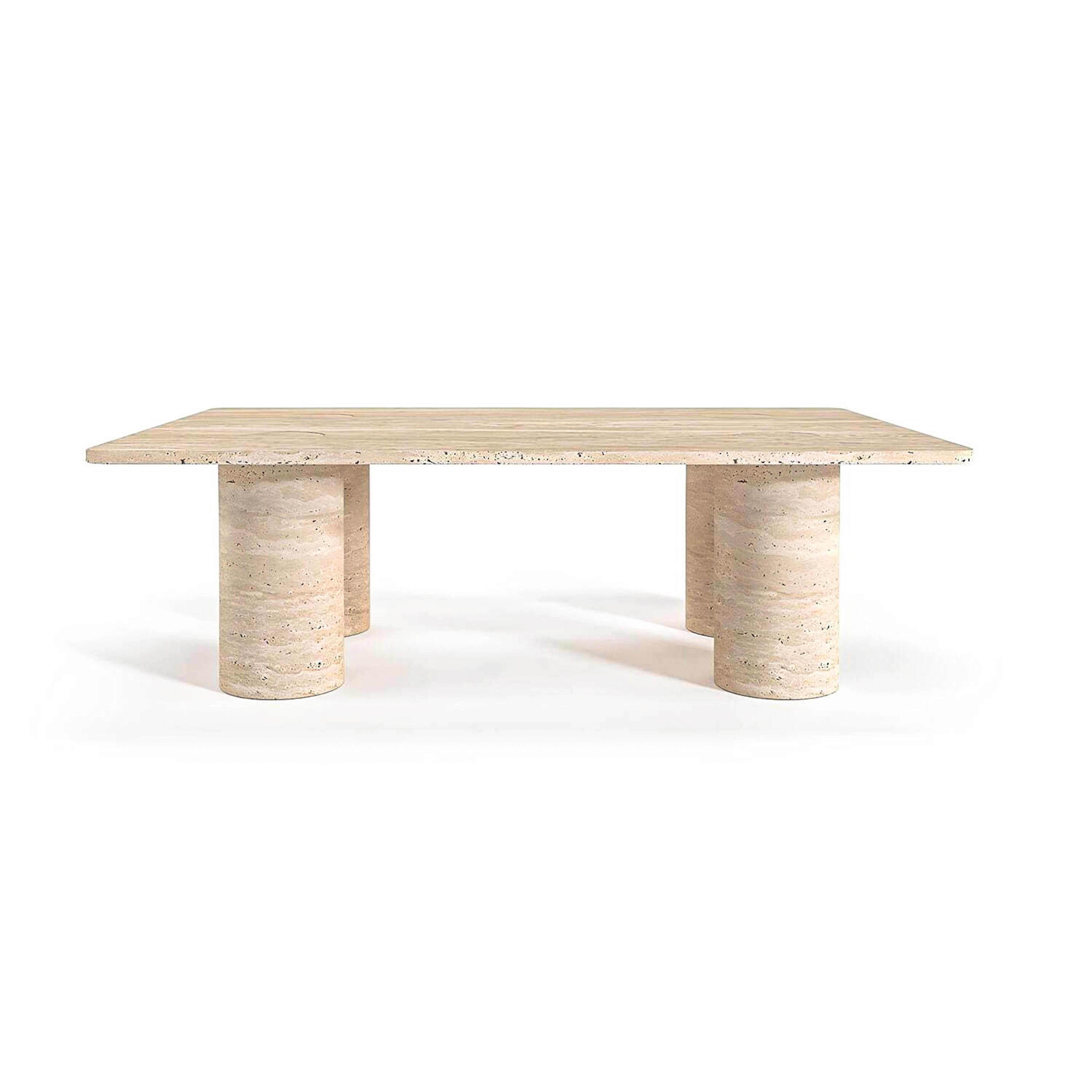 Moderne Table basse rectangulaire en travertin - Table basse en marbre personnalisée - Table centrale en vente