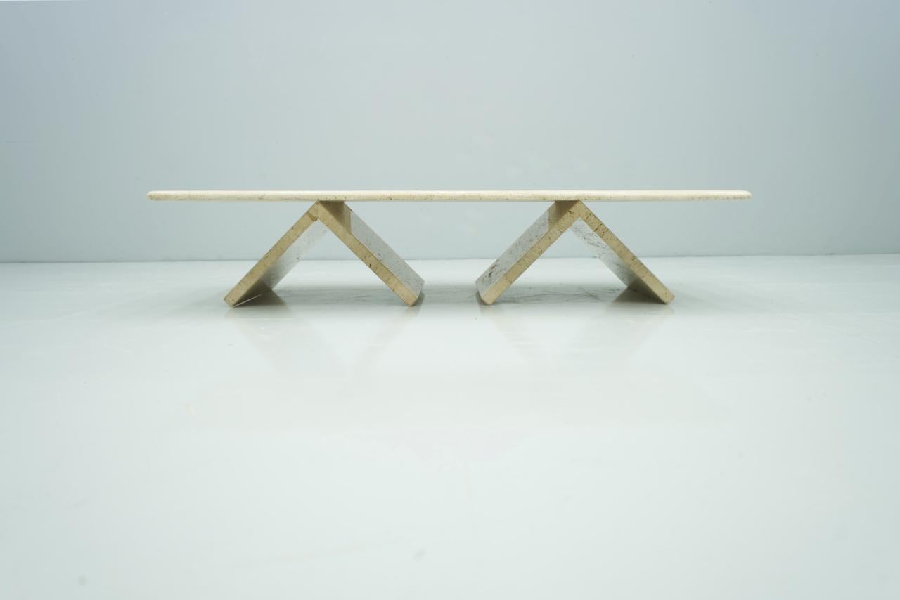 Rectangular Travertine Coffee Table, Italy, 1970s In Good Condition In Frankfurt / Dreieich, DE