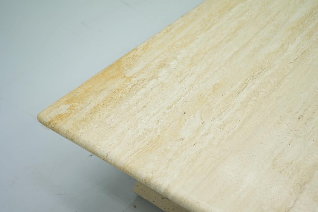 Late 20th Century Rectangular Travertine Coffee Table, Italy, 1970s