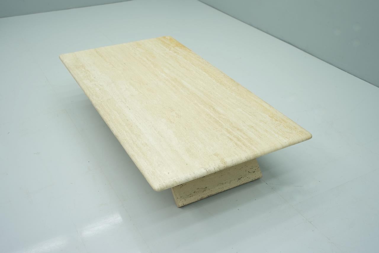 Rectangular Travertine Coffee Table, Italy, 1970s 1
