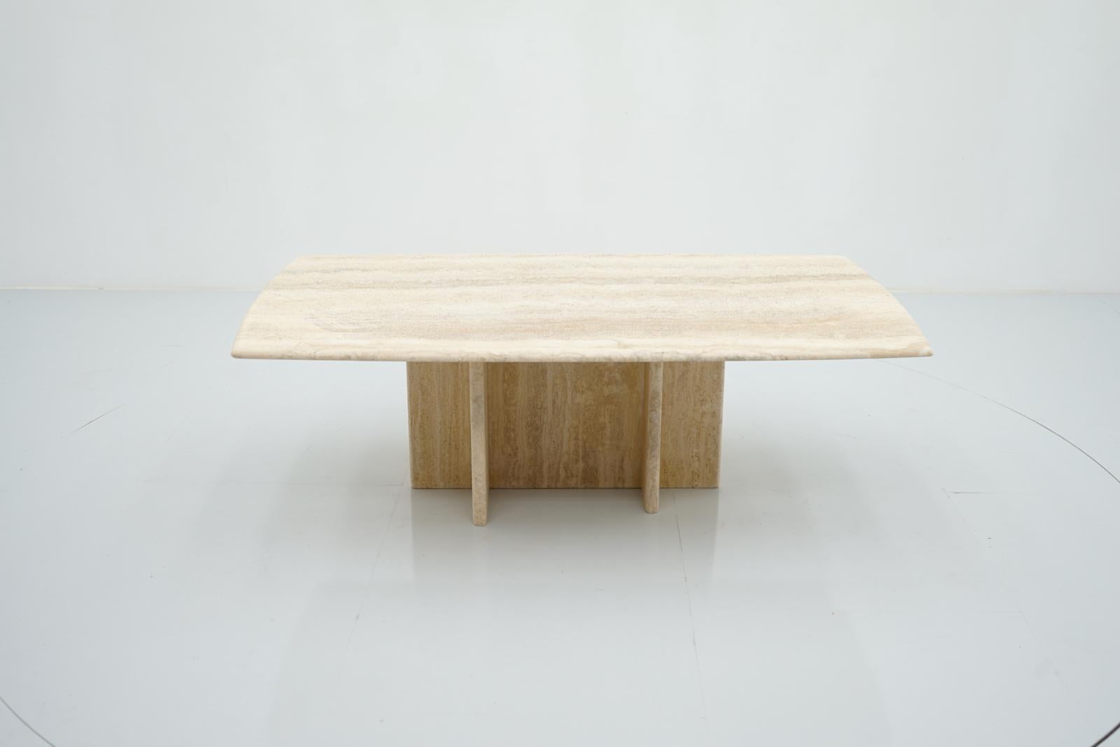 Rectangular Travertine Coffee Table, Italy 1970s For Sale 2