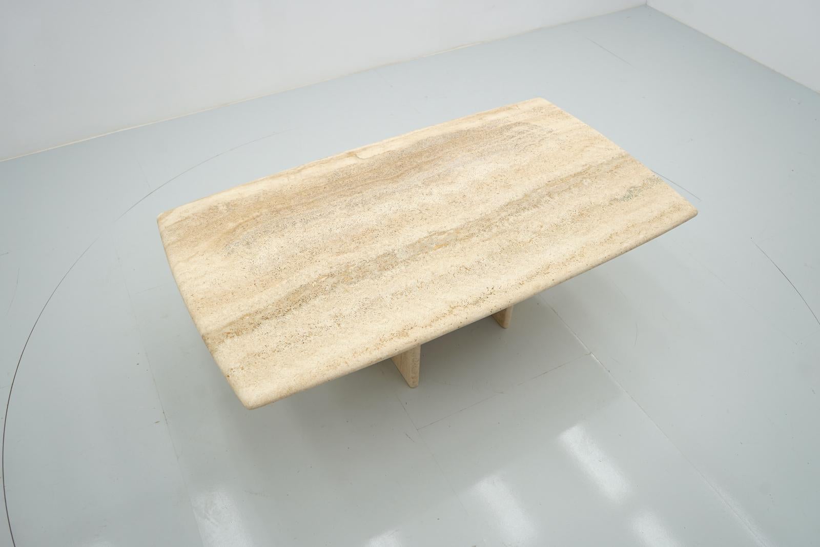 Rectangular Travertine Coffee Table, Italy 1970s For Sale 3