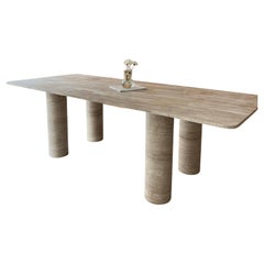 Rectangular Travertine Marble Table - Travertine Stone Dining Room Table
