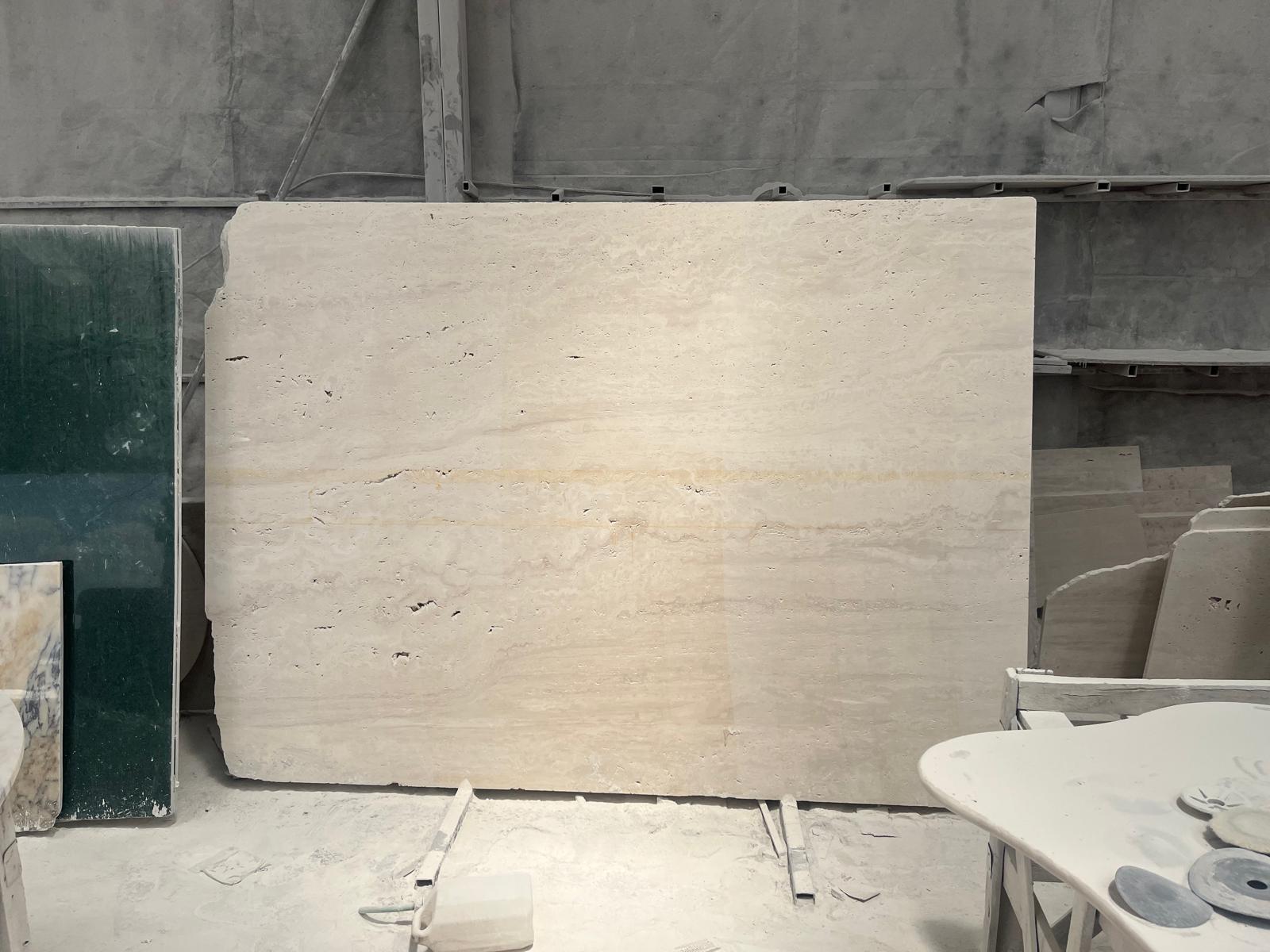 Turkish Rectangular Travertine Marble Table - Travertine Stone Dining Room Table For Sale