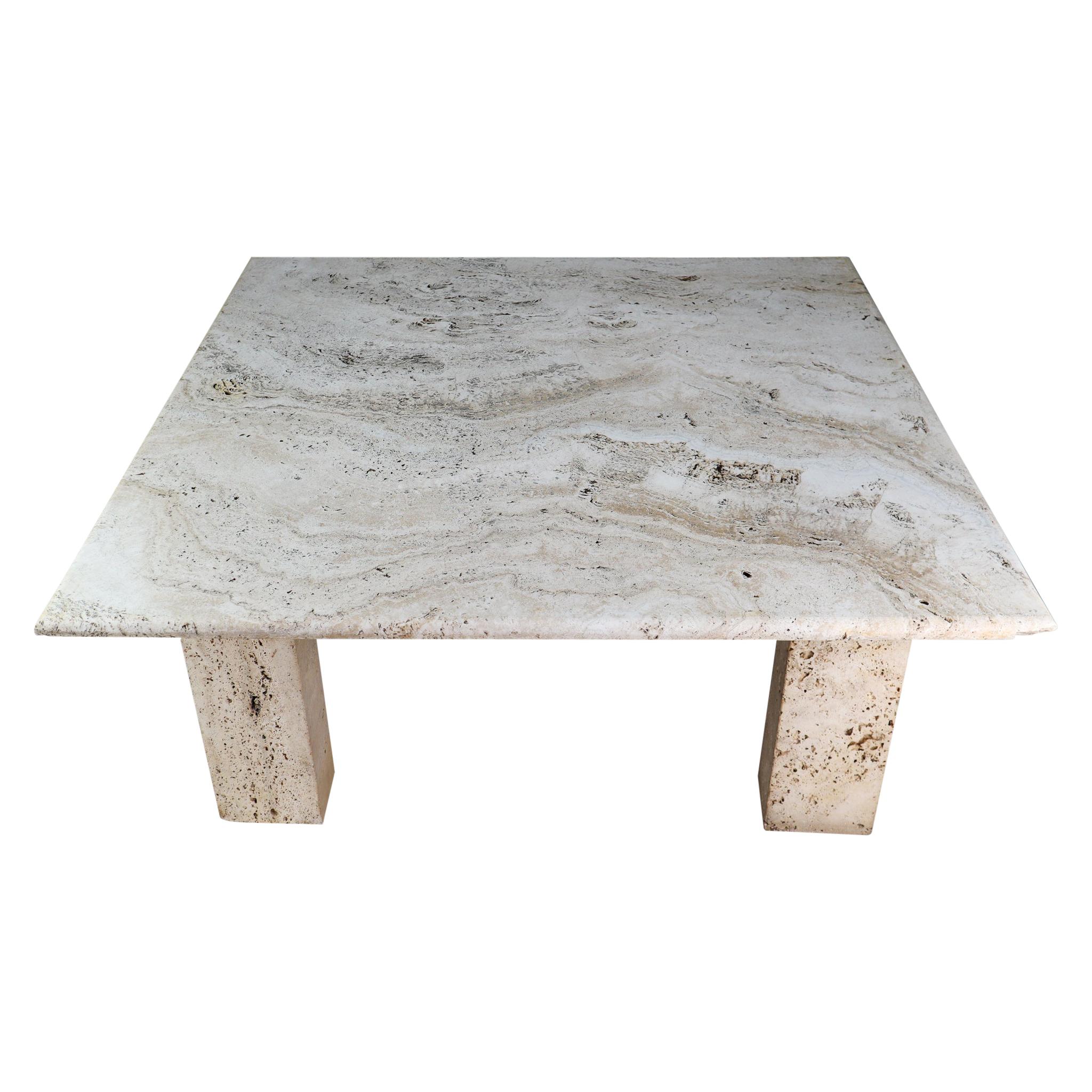 Rectangular Travertine Top Coffee Table, Italy, 1970 at 1stDibs