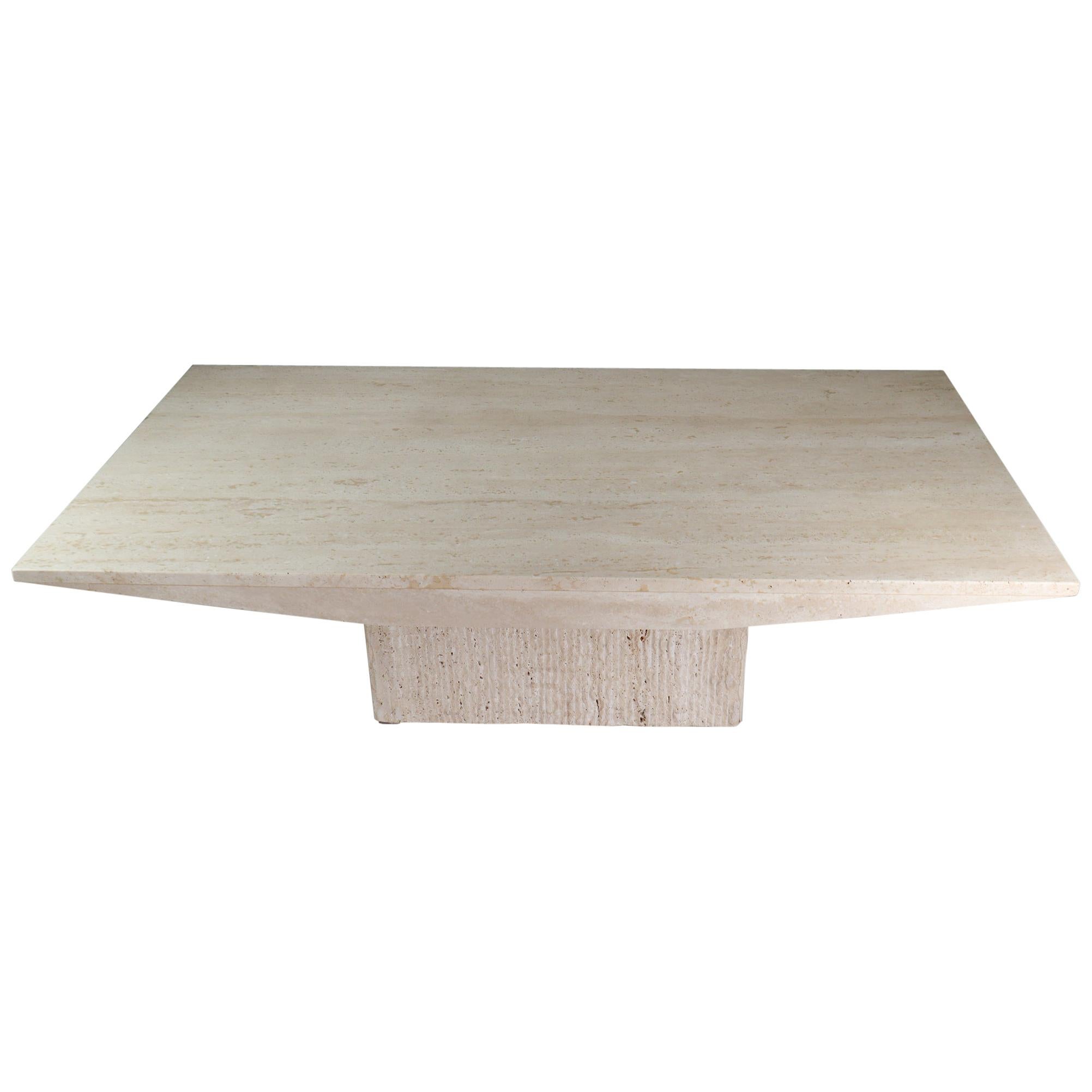 Rectangular Travertine Top Coffee Table, Italy, 1970
