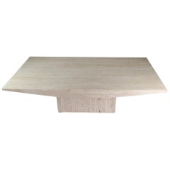 Rectangular Travertine Top Coffee Table, Italy, 1970
