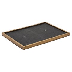 Rectangular Tray in Black Shagreen with Bronze Patina Brass by Kifu Paris