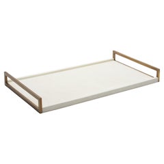Rectangular Tray in Natural Cream Shagreen Bronze Patina Brass by R&Y Augousti