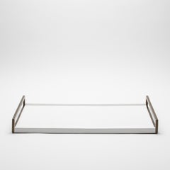 Rectangular Tray in White Shagreen with Bronze Patina Brass by R&Y Augousti