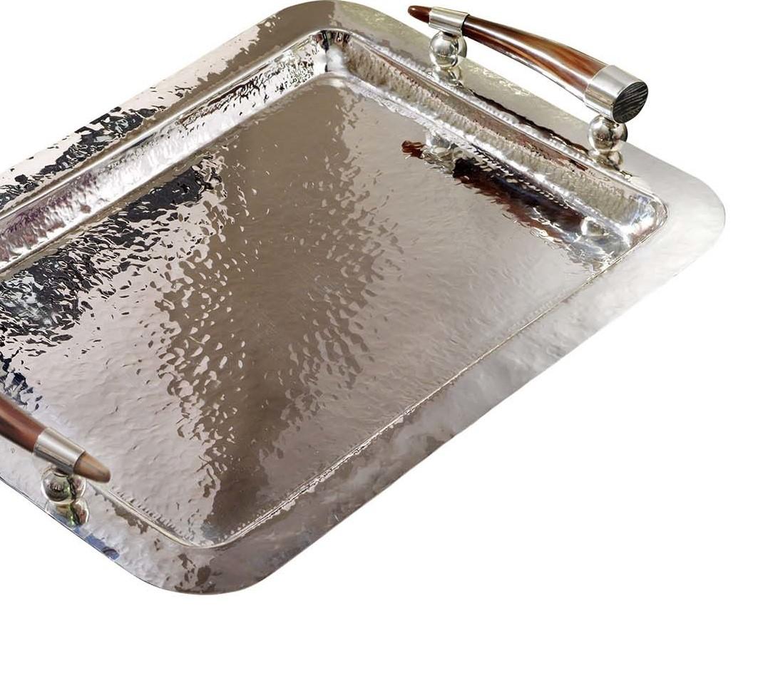 Italian Rectangular Tray with Horn Handles