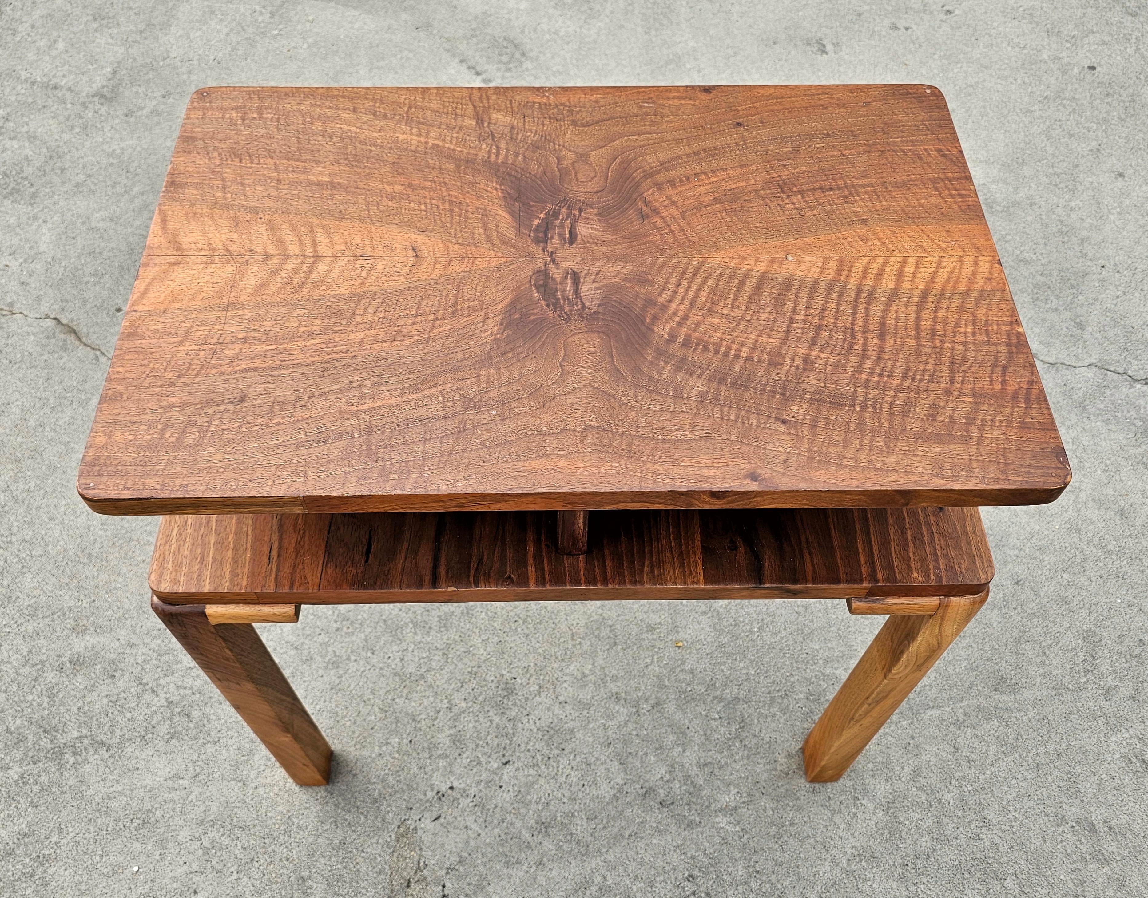 Rectangular Two Tiered Art Deco Walnut Side Table, Austria 1930s For Sale 3