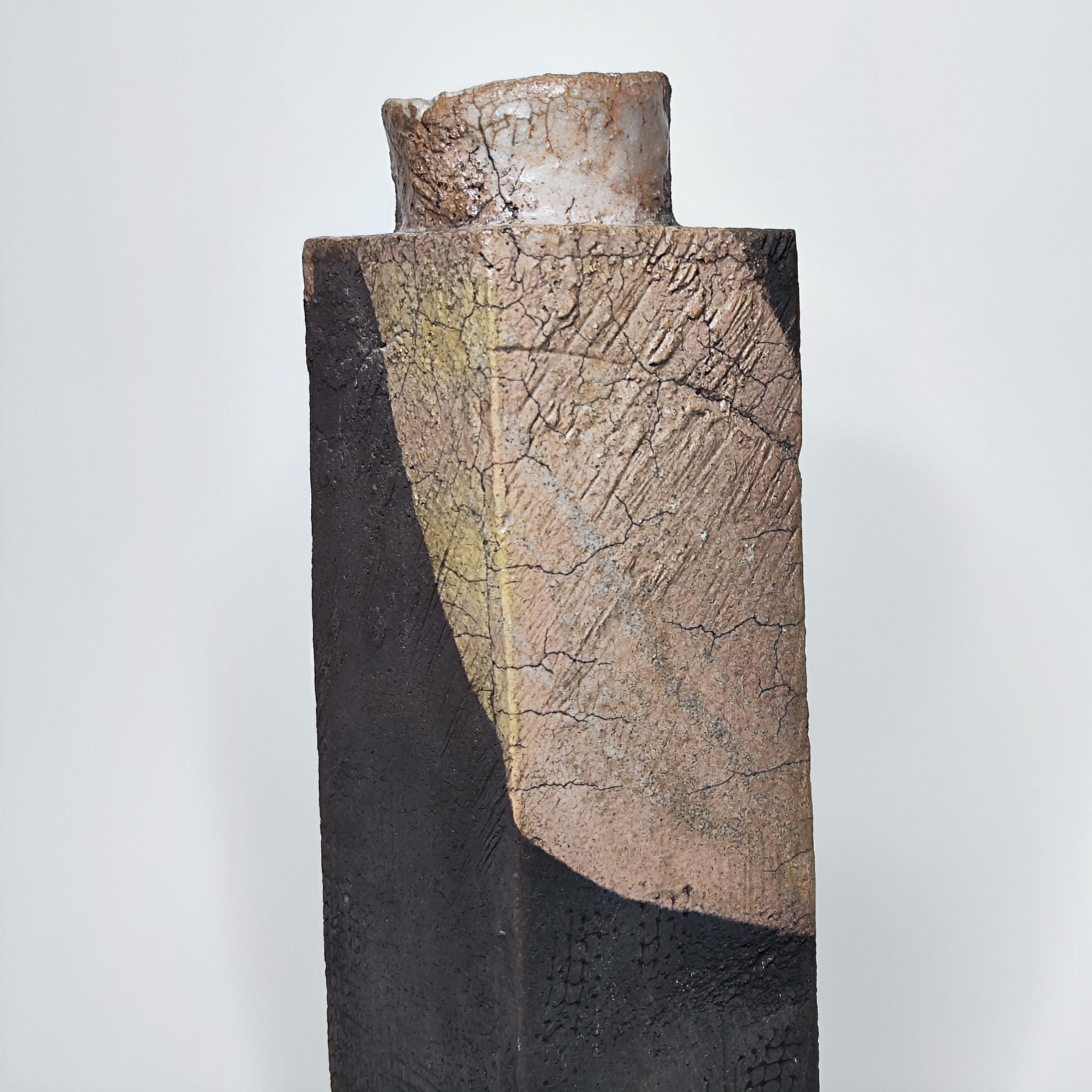 Vaso rettangolare in gres e ceramica - La Borne - 1960 - anni '60 in vendita 4