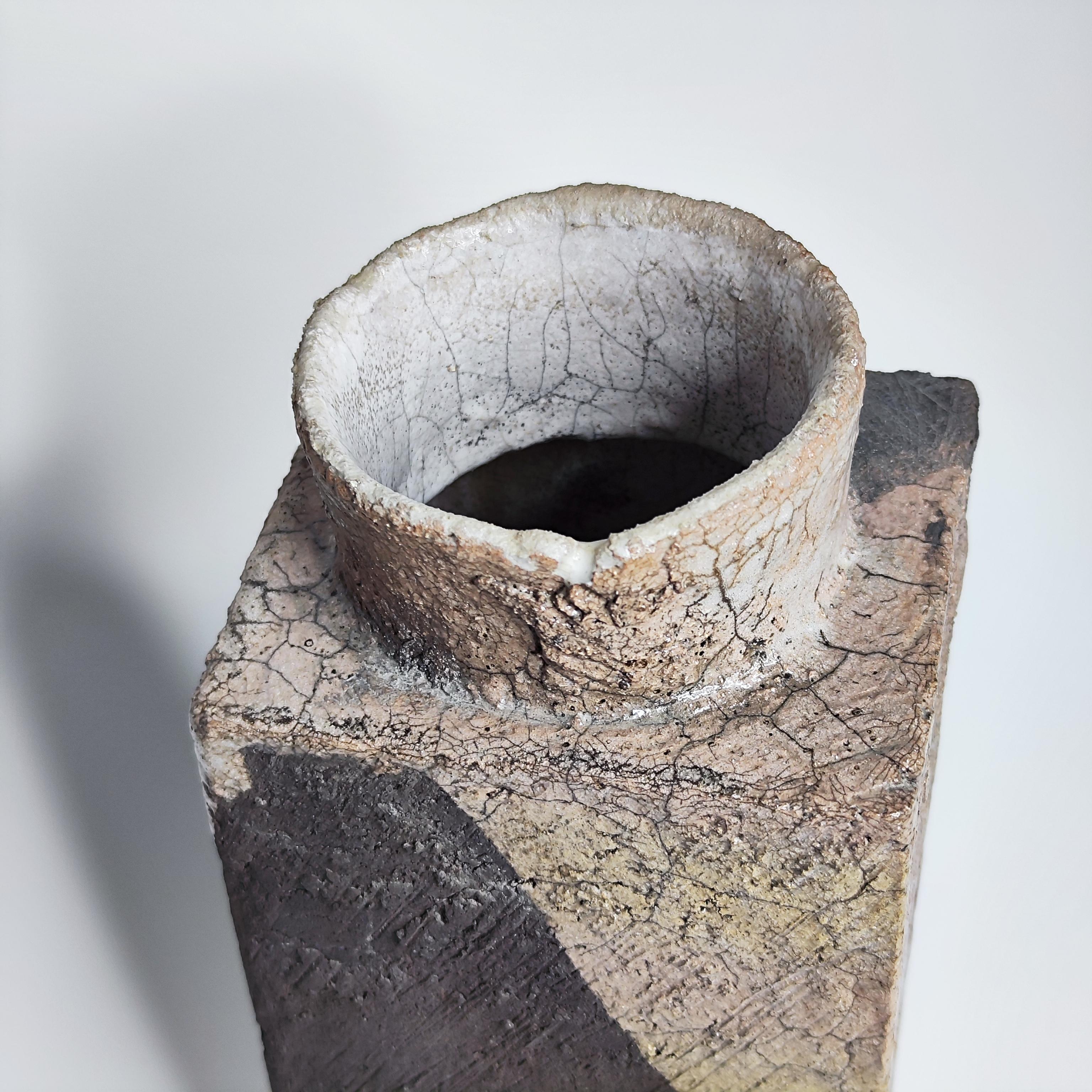 Vaso rettangolare in gres e ceramica - La Borne - 1960 - anni '60 in vendita 7