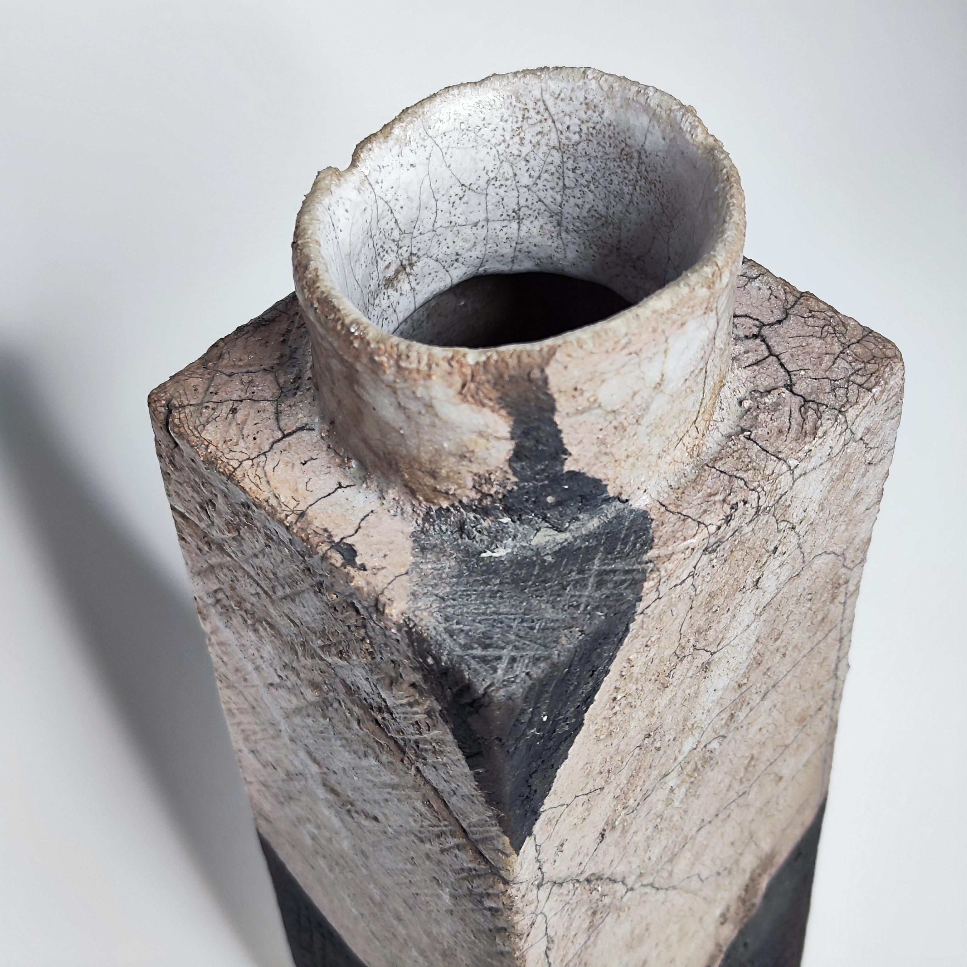 Vaso rettangolare in gres e ceramica - La Borne - 1960 - anni '60 in vendita 8
