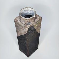 Rectangular vase in stoneware and ceramic - La Borne - 1960 - 60s