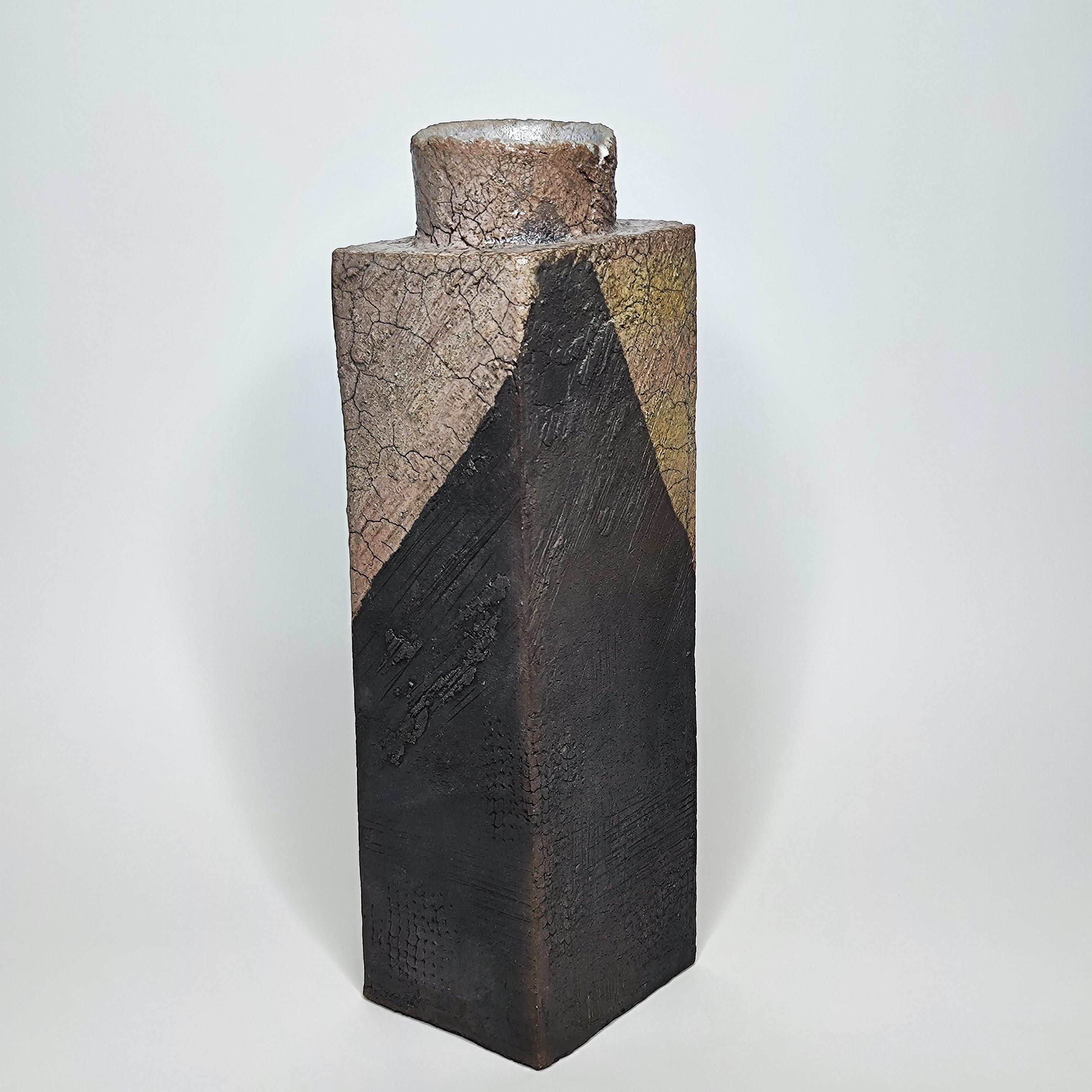 Francese Vaso rettangolare in gres e ceramica - La Borne - 1960 - anni '60 in vendita