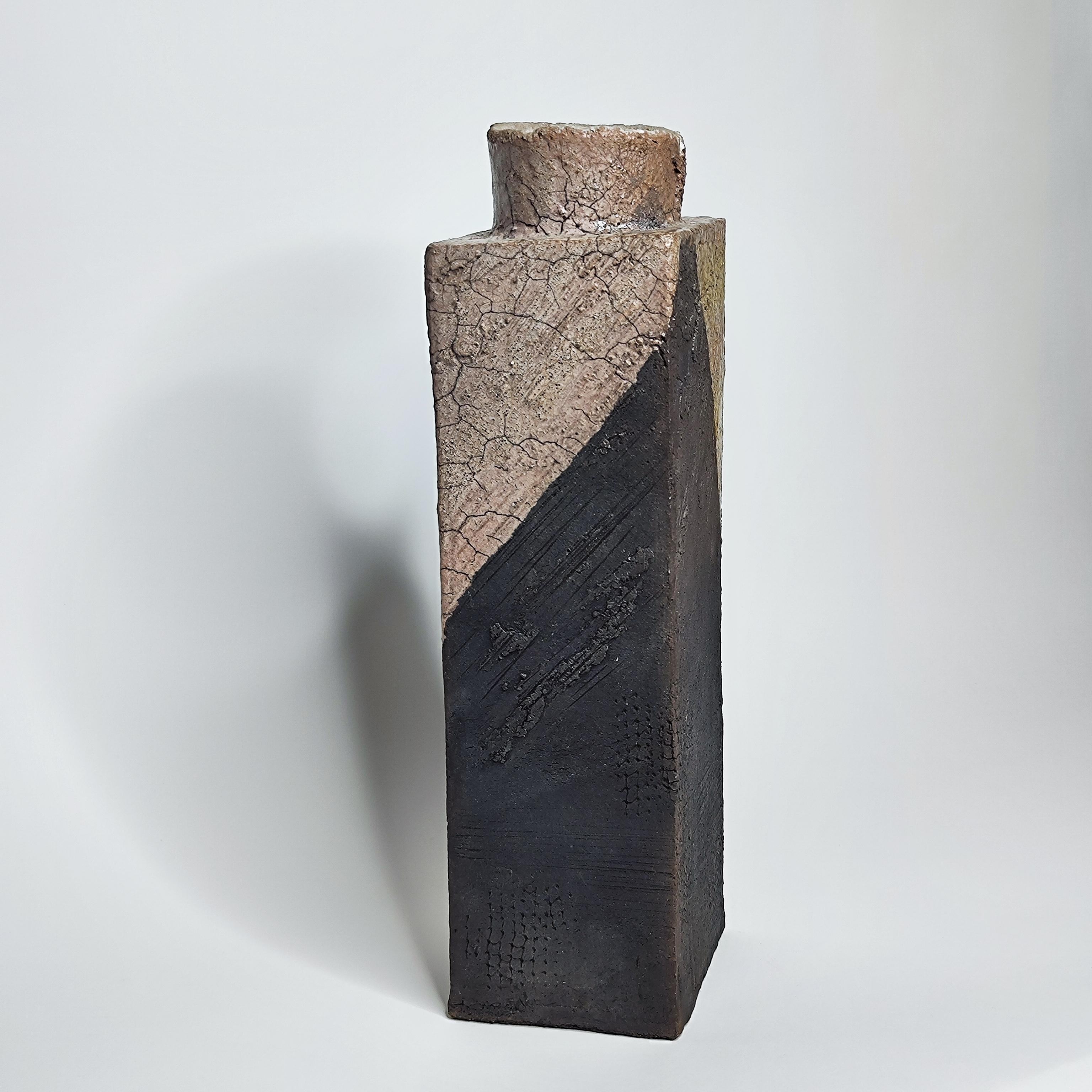 Vaso rettangolare in gres e ceramica - La Borne - 1960 - anni '60 In condizioni buone in vendita a Paris, FR