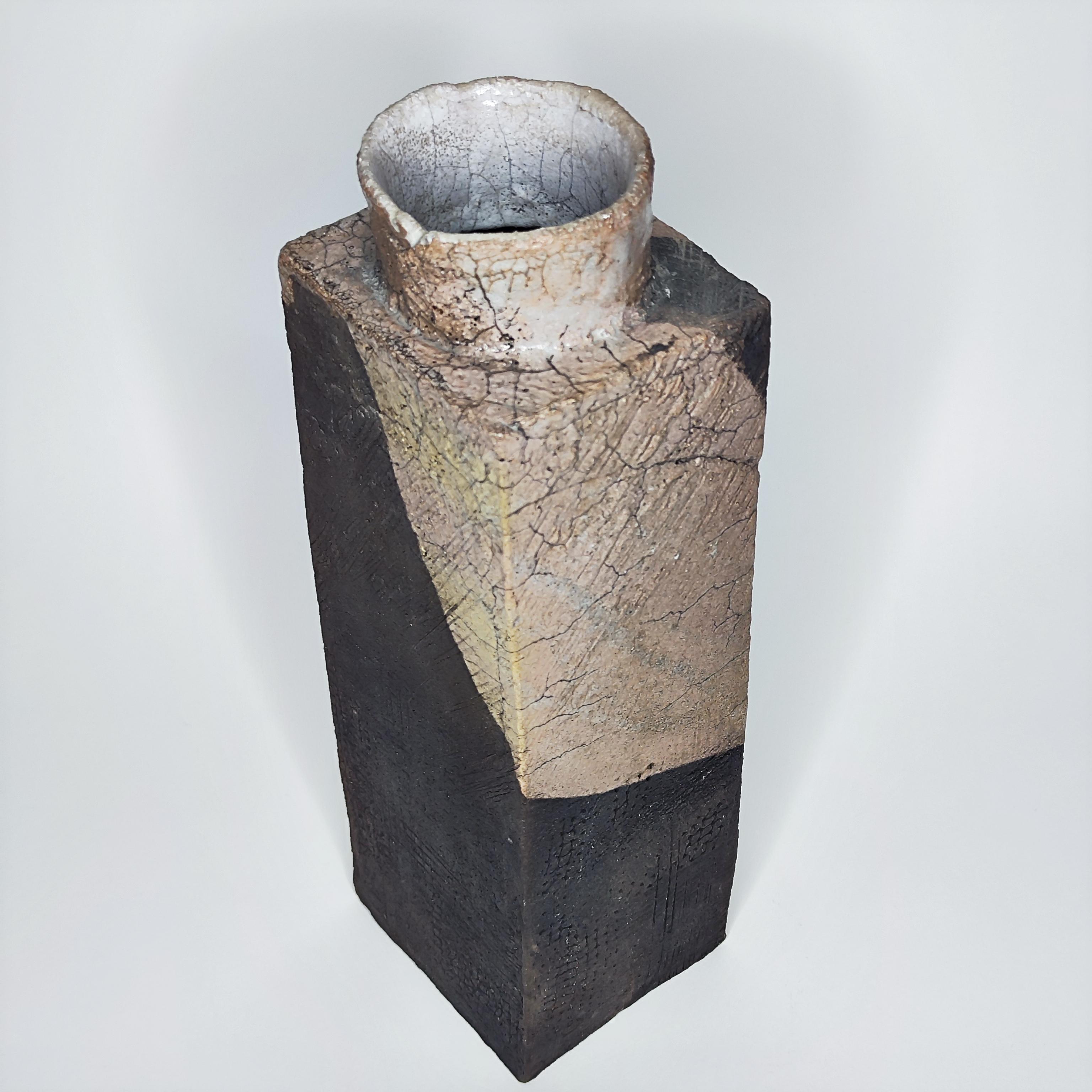 Vaso rettangolare in gres e ceramica - La Borne - 1960 - anni '60 in vendita 2