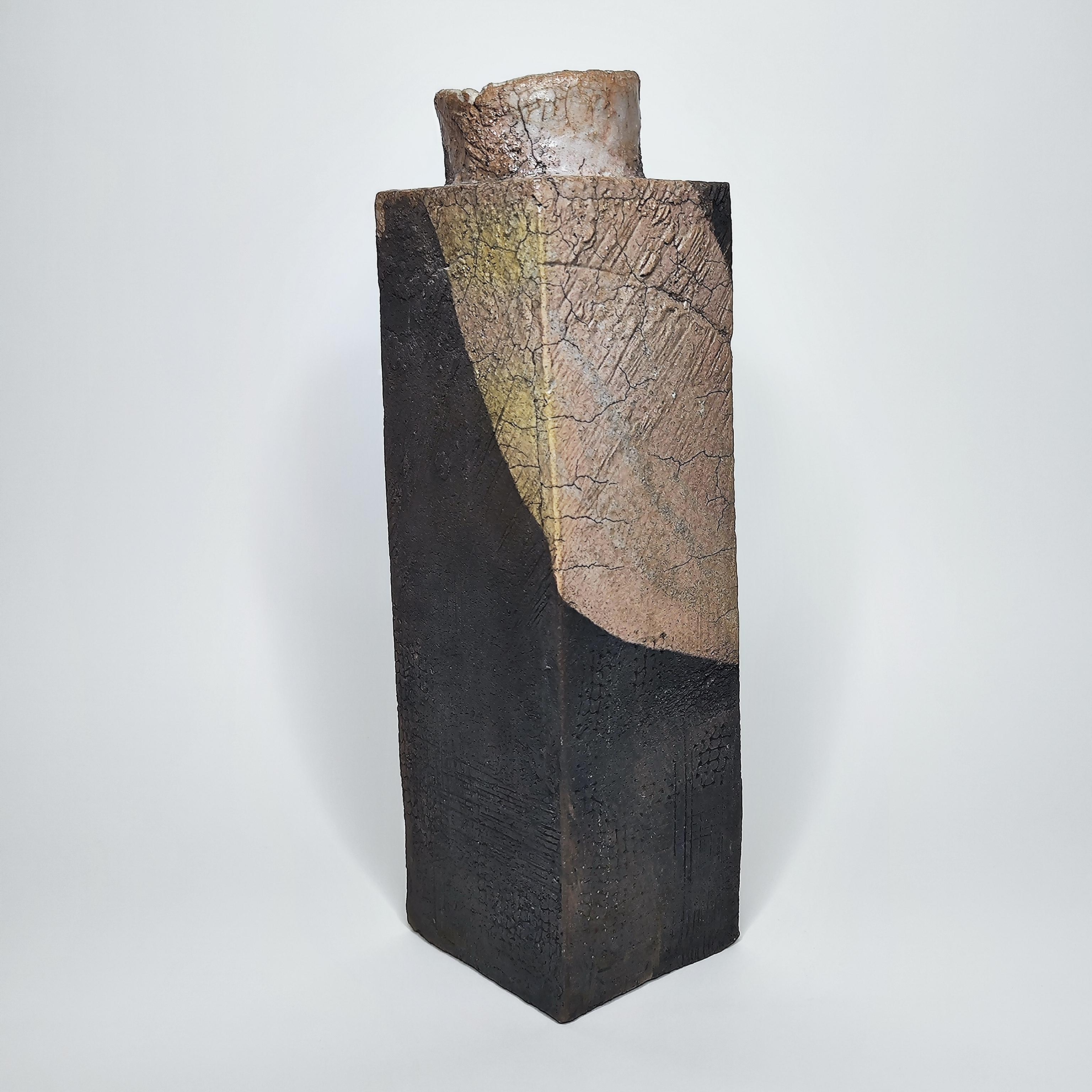Vaso rettangolare in gres e ceramica - La Borne - 1960 - anni '60 in vendita 3
